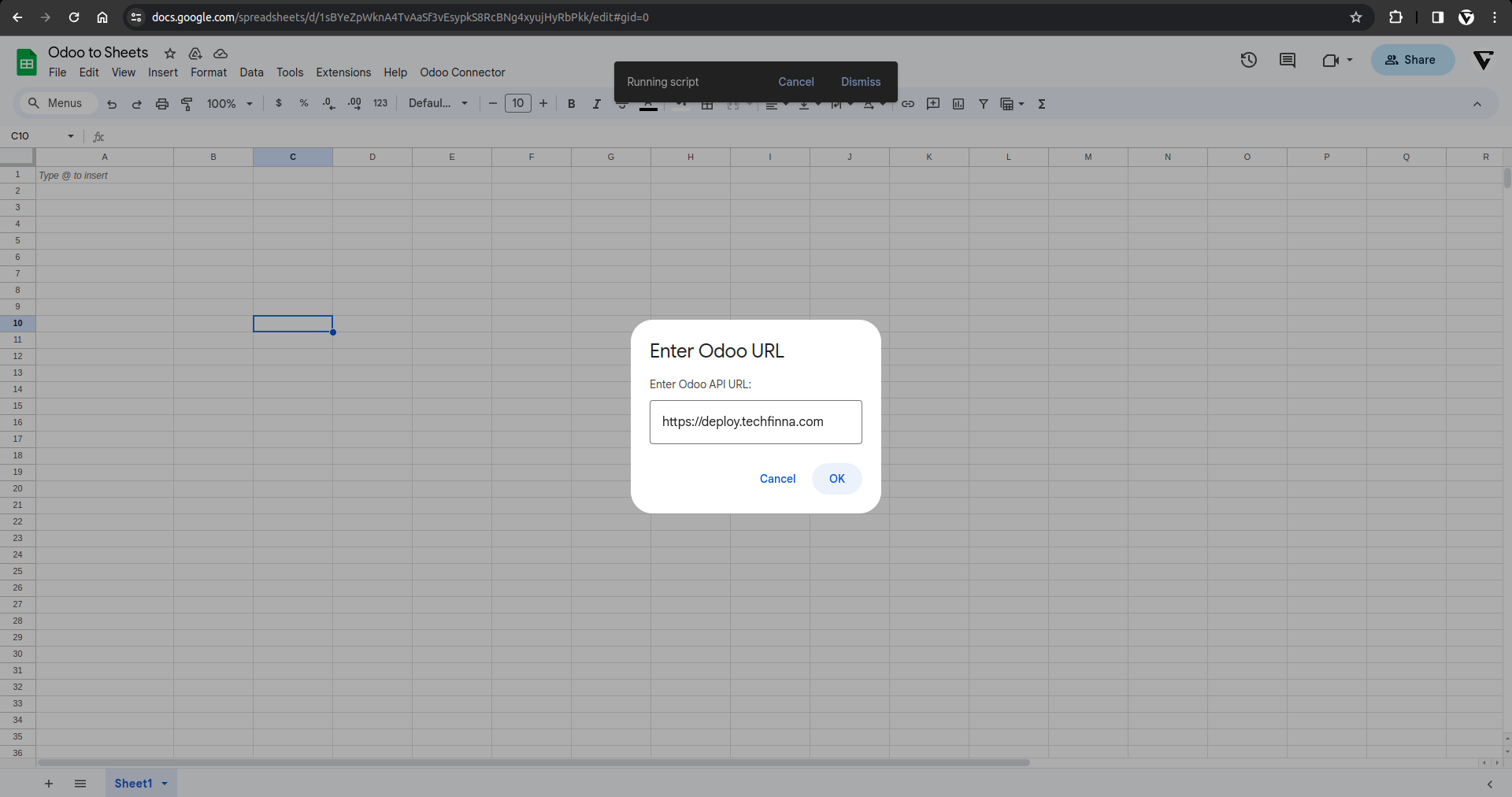 googlesheet odoo connector